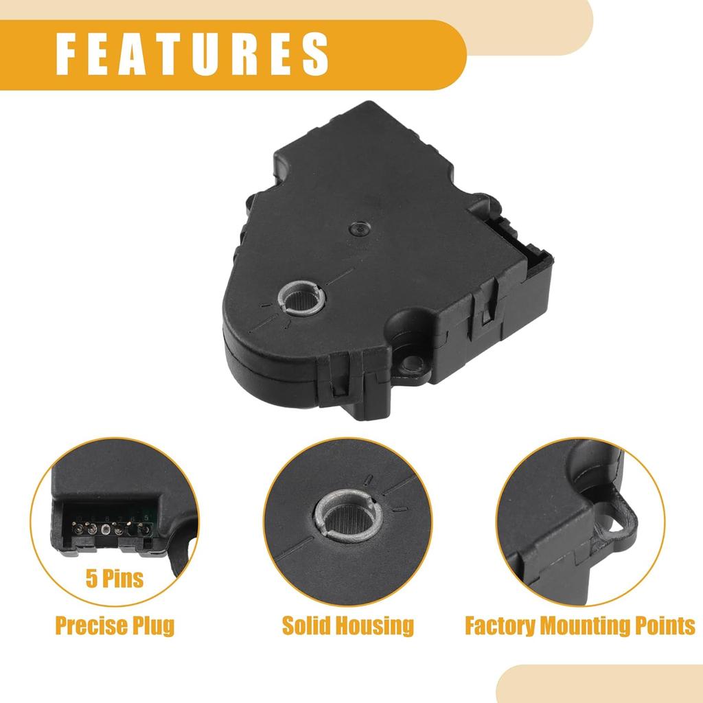 HVAC Heater Blend Door Actuator No.89018676 - Car Air Door Actuator Replacement - for Chevrolet Trailblazer 2003-2009 Plastic Black - 1 Pc