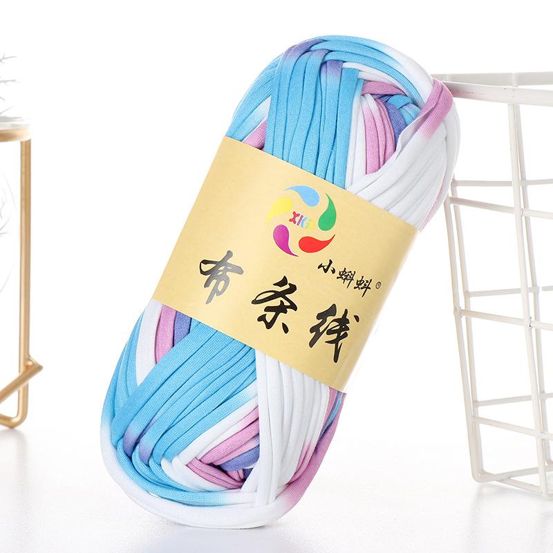 Needlework Knitting Crochet Yarn Printed Fabric Strips Line Colorful Segment Dyed Fabric Strips Line Handmade Diy Knitting Yarn Ball