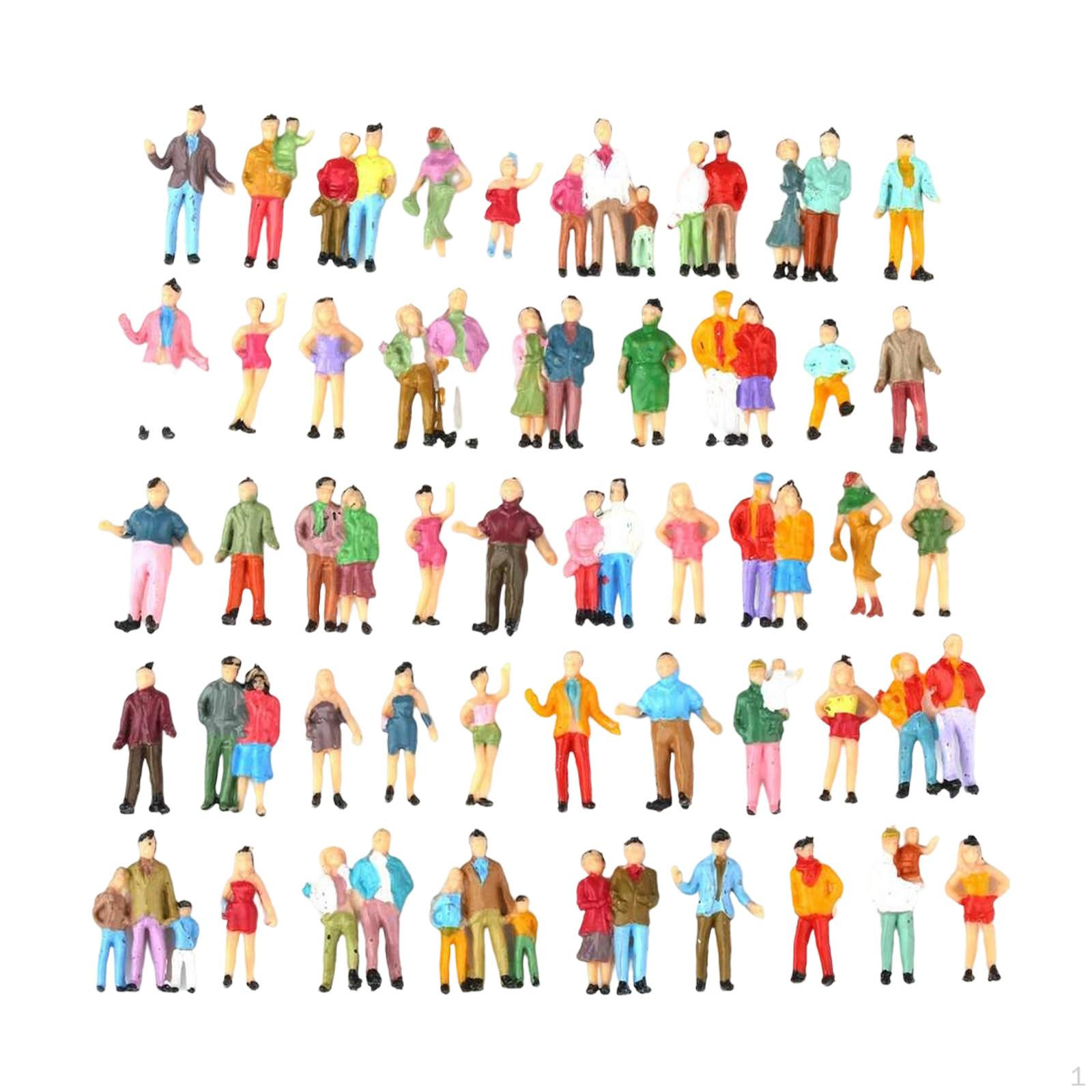 

47Pcs 1:87 Miniature Figures Diorama Photography Props Collections DIY Projects Mini People