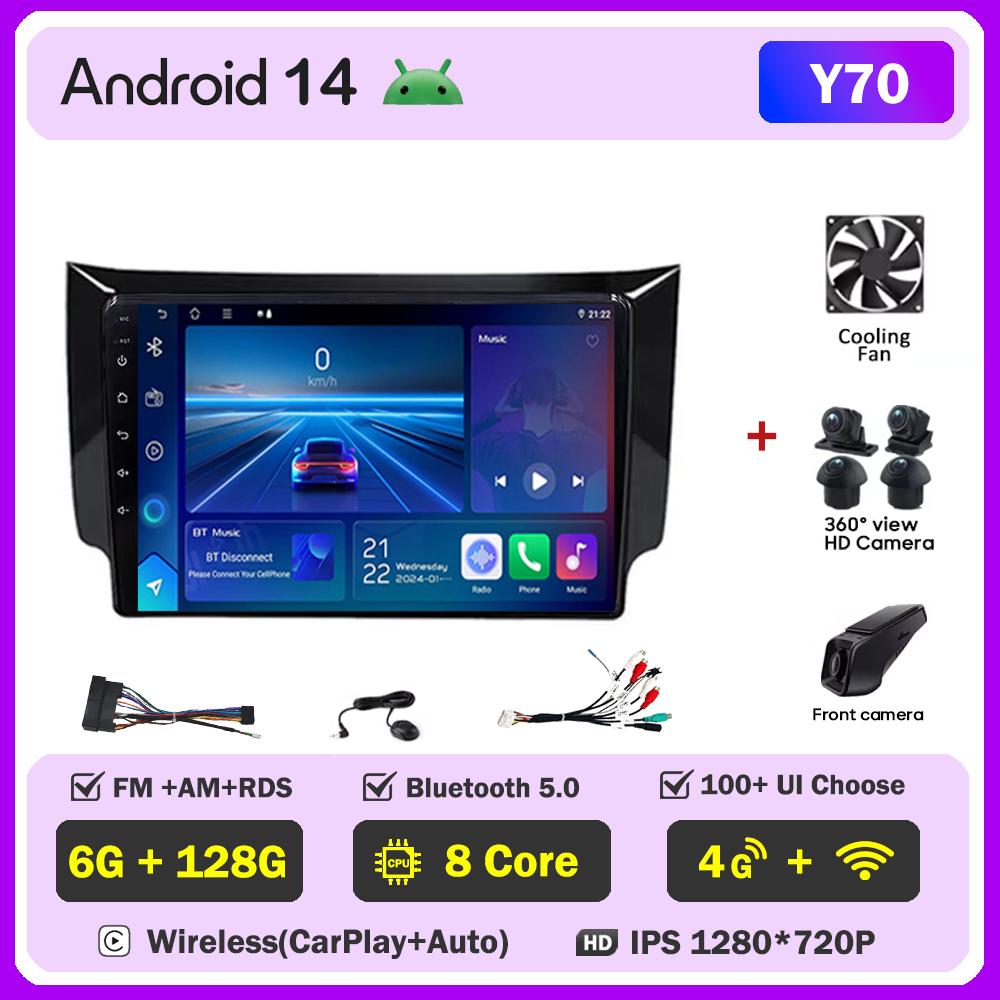 Car Radio Android 14 For Nissan Sylphy B17 Sentra 12 2013-2018 2din Carplay Auto Screen Stereo Head Unit Autoradio 10 Inch Wifi