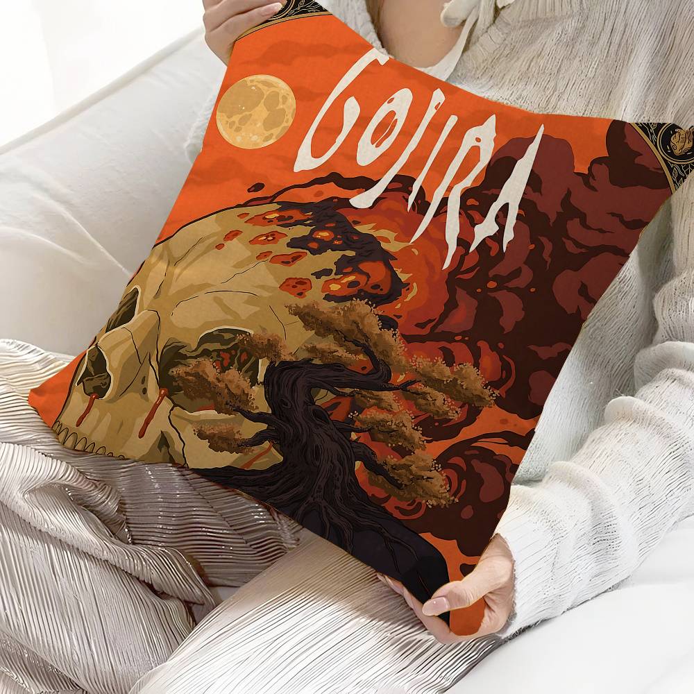 G-Gojira Band Pillow Gift Home Office Decoration Bedroom Sofa Car Cushion Cover Case 45x45