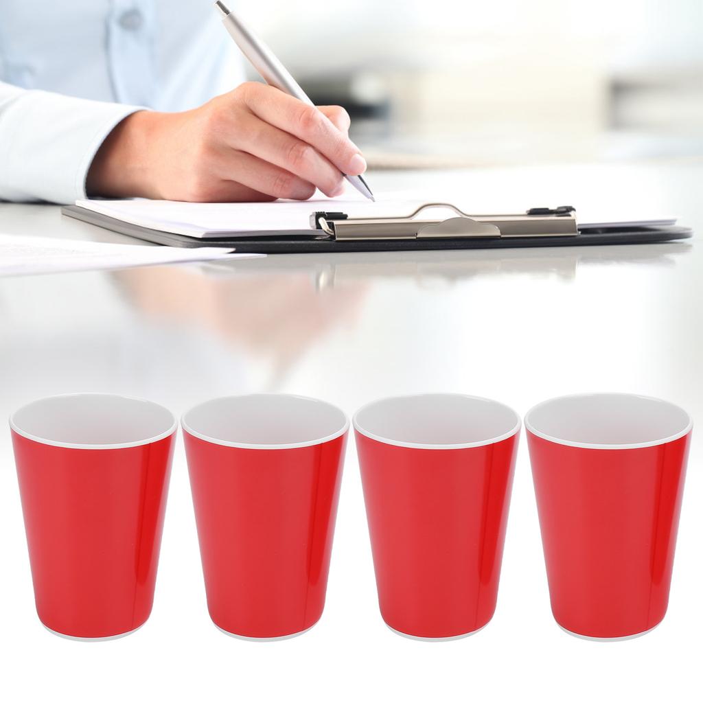4 Pezzi Tazza in Ceramica Imitazione Tazza da Bere per Ufficio Casa Bar Ristorante Articoli Rossi