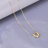 L147 European and American fashionable stainless steel geometric U-shaped necklace, women's design sense collarbone chain
