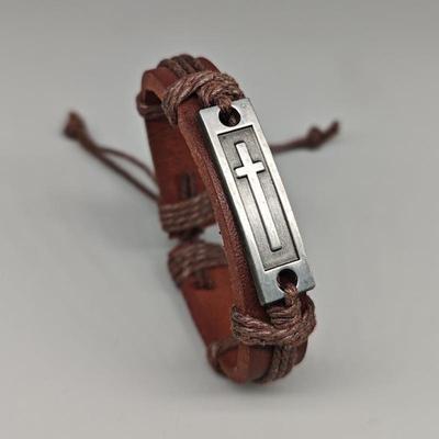 Europäisch-Amerikanisches Retro Geflochtenes Leder Verstellbares Armband für Männer und Frauen