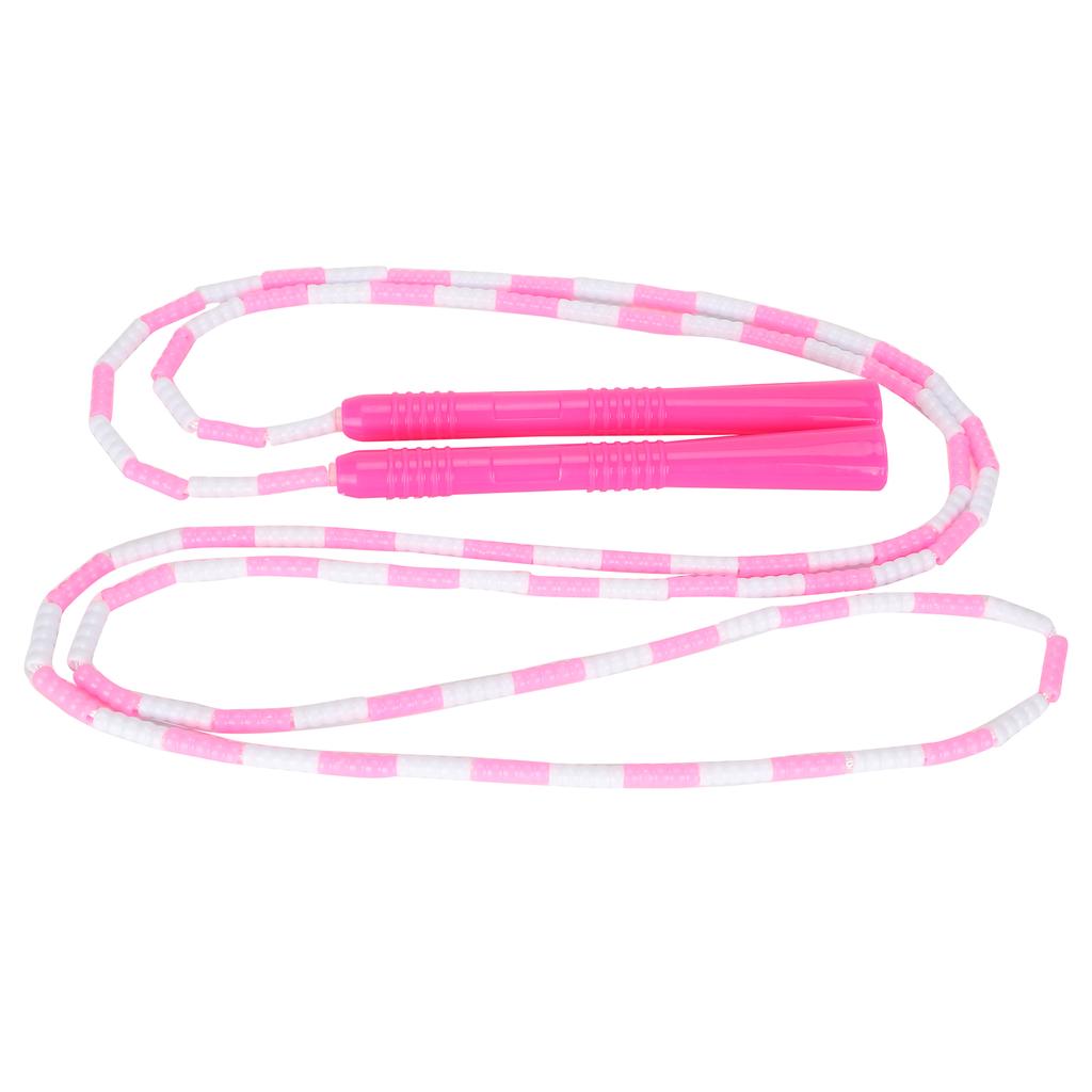 Pink Soft Jump Rope Adjustable Plastic Beaded String Shape Keeping for Men Women Kids