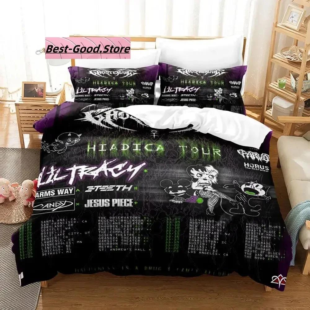 Ghostemane Beding Set Single Twin Ful Quen King-Sized Dimensionsd Dimensions Bed Linen Set Aldult Kid Bedrom Duvetcover Sets 3D Print Col Hip Hop