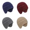 Winter Hat for Men Earmuffs Plus Fleece Wool Hat Warm Windproof Hat Knitted Hat Pullover Hat