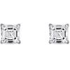 Jewels Prim 4 Ct Asscher Cut Diamond Stud Earrings 14K White Gold Martini Push Earrings For Women's Best Regular Wear Jewellery