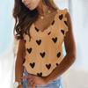 Women's Fashion Summer Casual Clothes V-neck Sleeveless Tops Printed Off Shoulder Camisoles T-shirt Loose Ladies Blouses