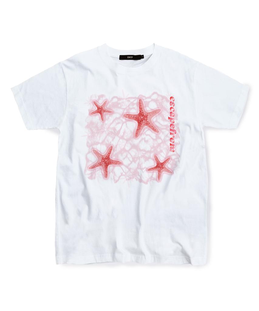 ESCAPEFROM Coral Starfish Print T-Shirt White