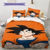 Roupa de Cama com Padrão Dragon Ball Z, Conjunto de Colcha Capa de Colcha Fronha Presente de Aniversário para Casa (1 capa de edredom + 2 fronhas, sem enchimento.)