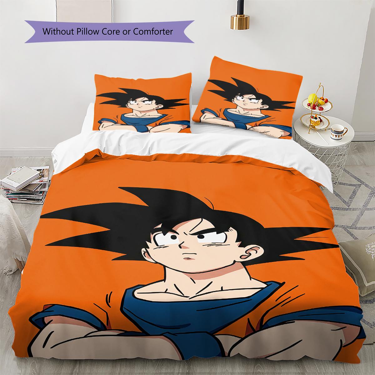 

Постельное белье с рисунком Dragon Ball Z, Комплект одеяло, Пододеяльник, Наволочка, Домашний подарок на день рождения (1 пододеяльник + 2 наволочки, без наполнителя) 135x200cm
