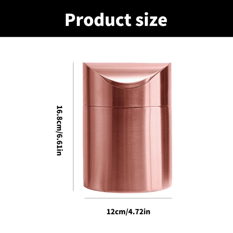 Elegant Mini Trash Can with Swing Lid 1.50L Capacity Perfect for Small Space and Personal Use