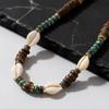 Conch Bohemia Surfer Necklace for Man,Coconut Shell Man's Wooden Beaded Collar,Summer Beach Jewelry Gift