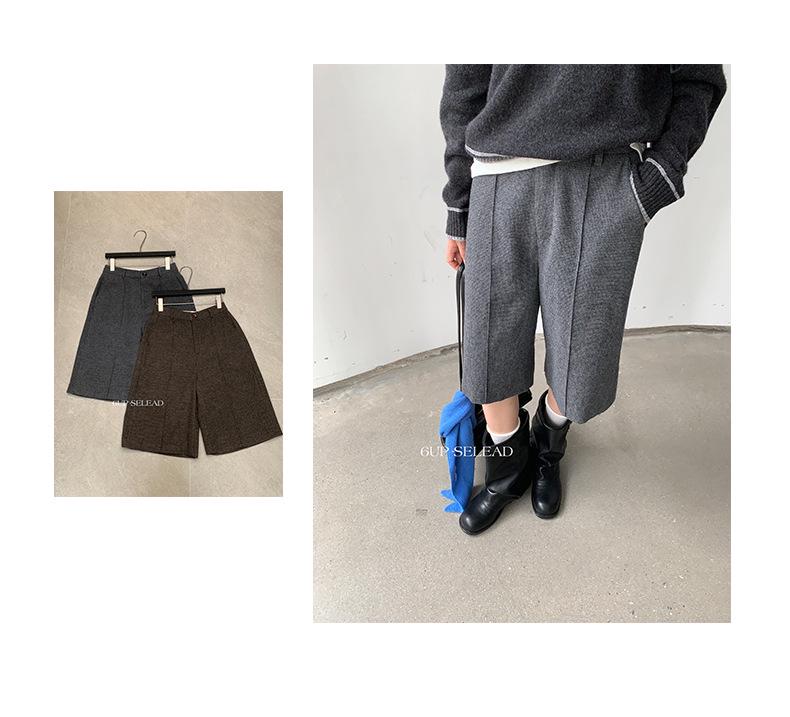 6UP Autumn Korean Wool Plaid Slimming Textured Casual Women's Shorts