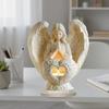 White Angel With Heart Design 2D Flat Acrylic Sculpture Tabletop Decoration Ornament For Christmas Home Blessing Gift
