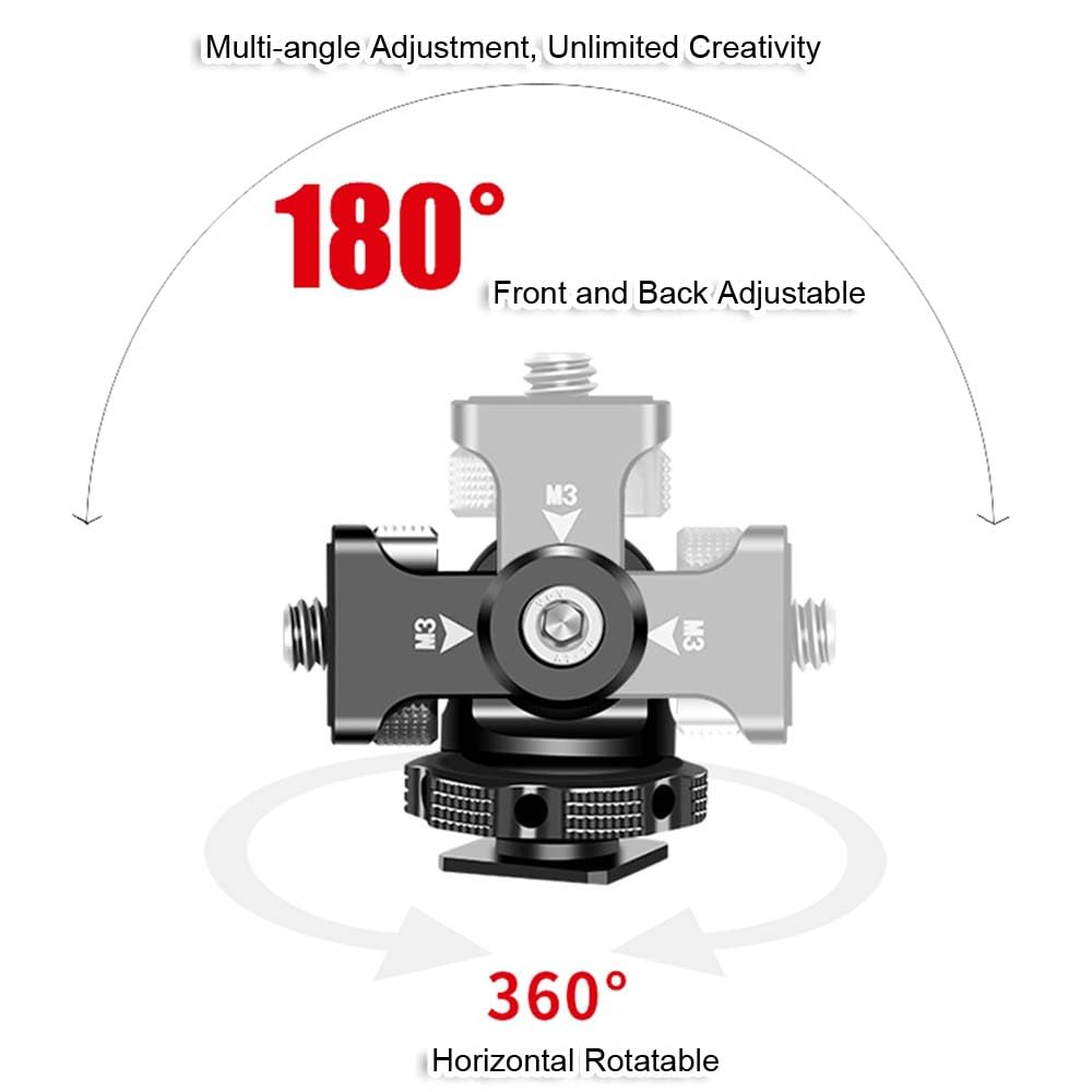 Mini Snail Gimbal Quick Release Support Holder with Screw Screw Hole At the Bottom of the Bracket Cold Foot Mount for Standard DSLR Camera Hot Shoe