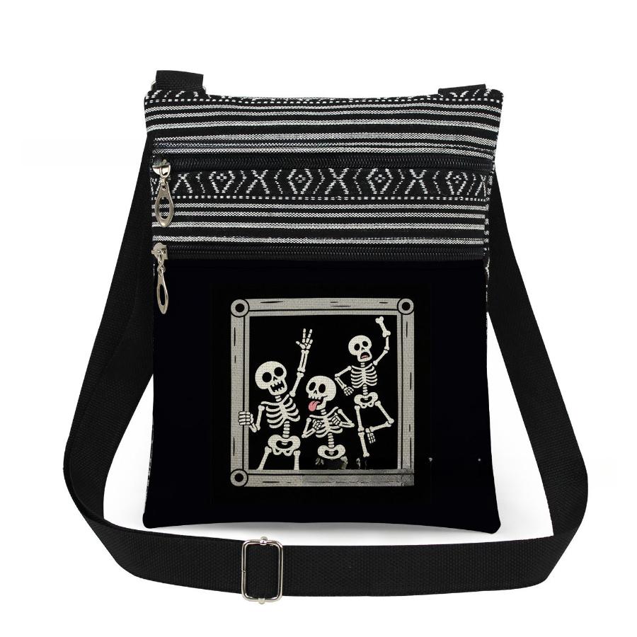 1 Stück Totenkopf-Print-Tragetaschen Damen-Umhängetaschen Postboten-Tasche 6955 CLE