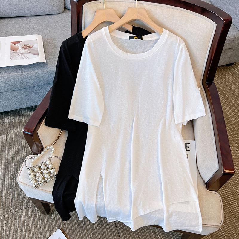 Plus Size Women's Summer T-Shirt Dress 2024 - Short Sleeve, Loose Fit, Mid-Length