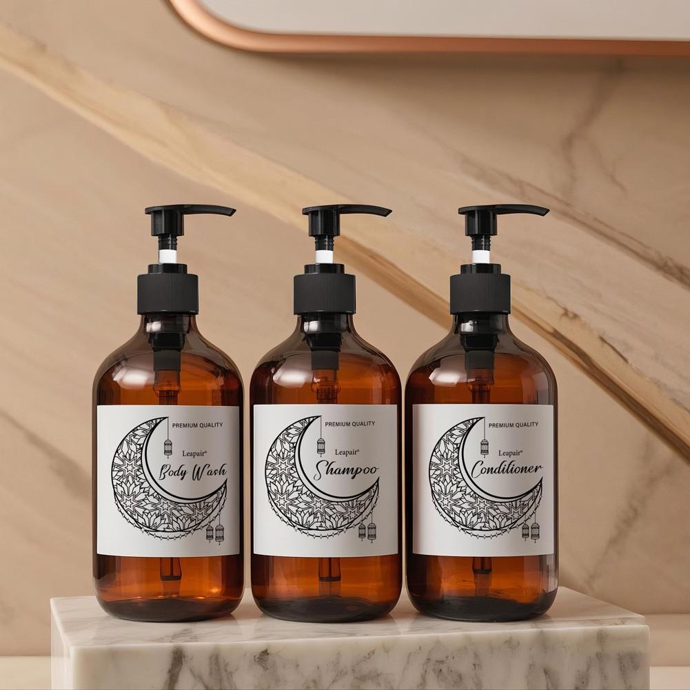 Lotion Dispenser Hands Soap&Dish Storage Container Hand Pump Bottle For Bathroom/Kitchen Muslim Ramadan Decor