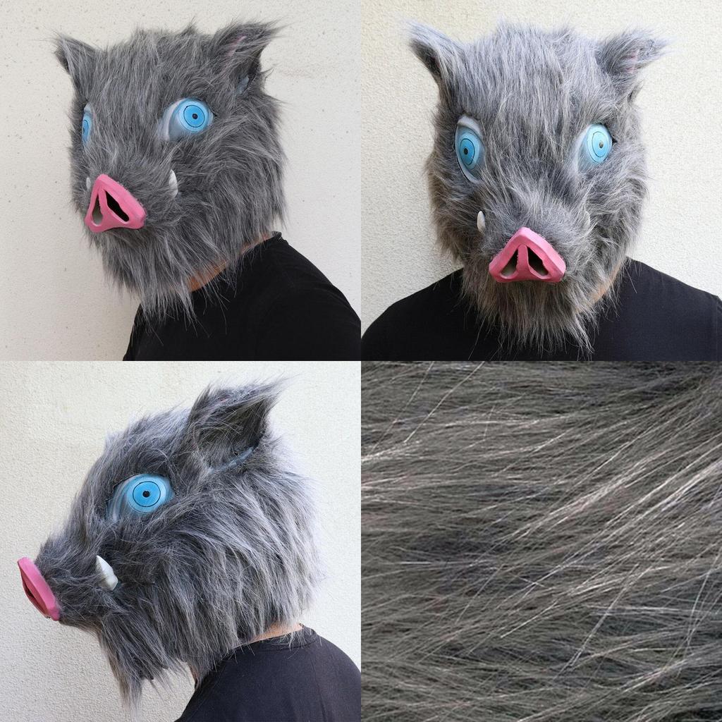 Authentic Anime Demon Slayer Kimetsu No Yaiba Hashibira Inosuke Pig Cosplay Mask Ideal For Costume Parties