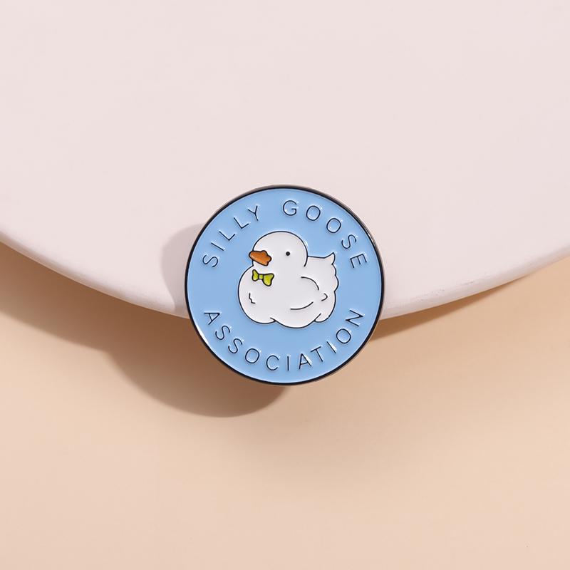 Silly Goose Association Enamel Pins Cartoon Cute Animal Brooches Backpack Lapel Badges Jewelry Accessories Gift For Kids Friends