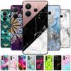 For Redmi Note 14 4G Case Marble Soft TPU Black Phone Cases for Xiaomi Redmi Note 14 5G Global Silicon Cover On Note14 2025 Capa