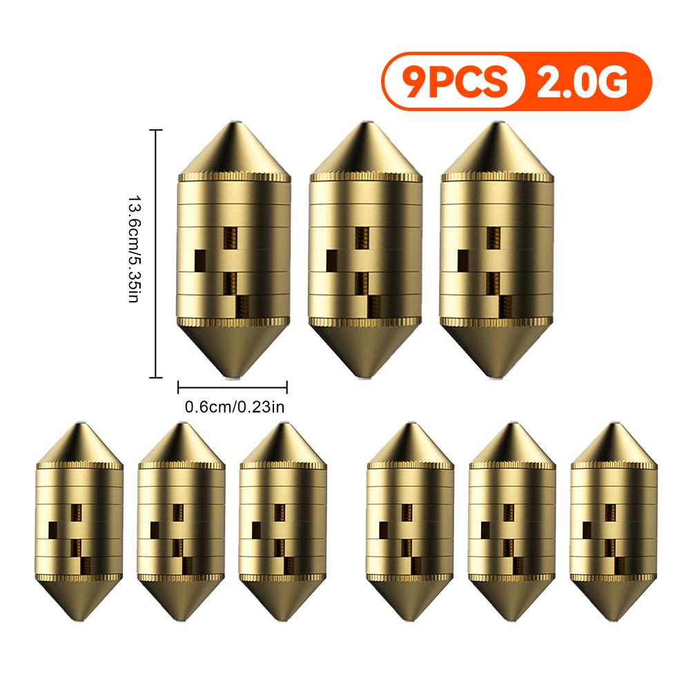 3 Peças Chumbadas de Pesca Pesos Chumbadas para Pesca de Carpa Acessórios de Pesca Chumbadas Afiadas Pesos de Cobre para Pesca em Água Salgada Água Doce