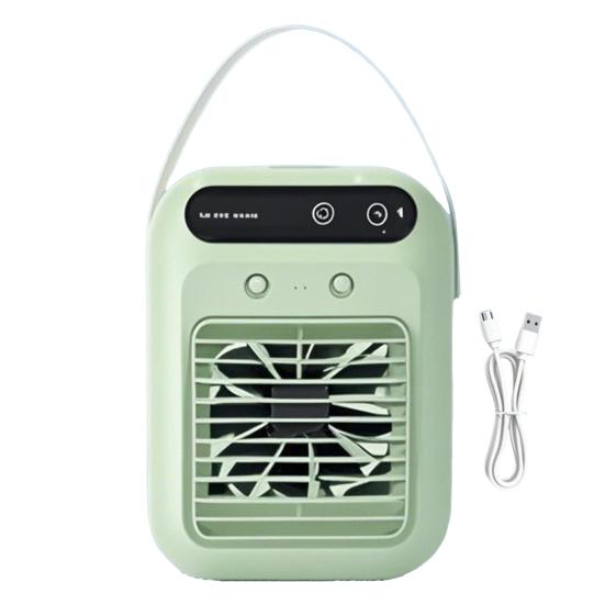 

Портативный вентилятор-кондиционер с резервуаром для воды, 2 скорости, сильный воздушный поток, низкий уровень шума, перезаряжаемый, настольный, 3-в-1, охладитель воздуха, увлажнитель C