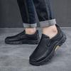 Casual Leren Schoenen voor Mannen Zachte Zool Antislip Casual Schoenen Ademend Middelbare Leeftijd en Ouderen Luiënde Sneakers