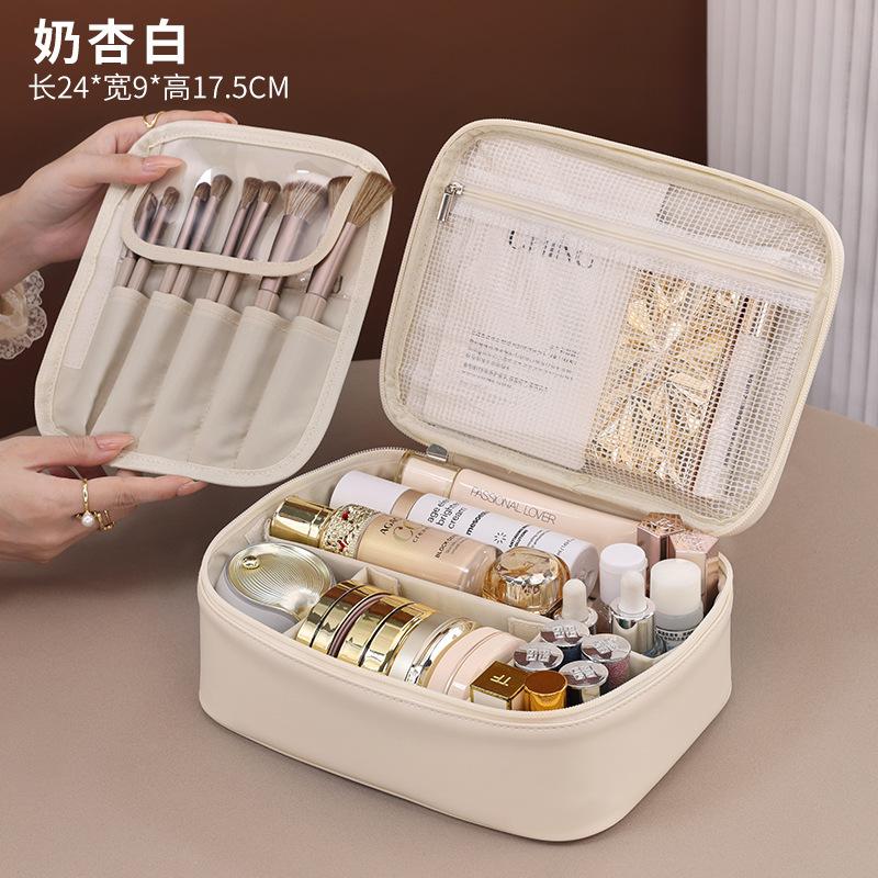 Cross Border Popular Product To Split Large Capacity High-end PU Makeup Bag Travel Portable Toiletries Cosmetics Storage