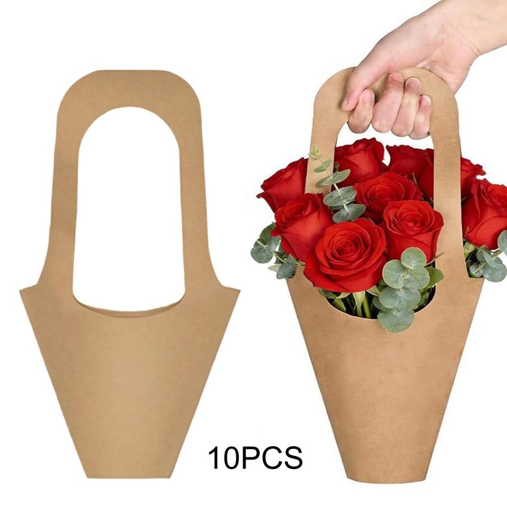 Paper Flower Gift Bags for Arrangement Holiday Visiting Friends 20pcs