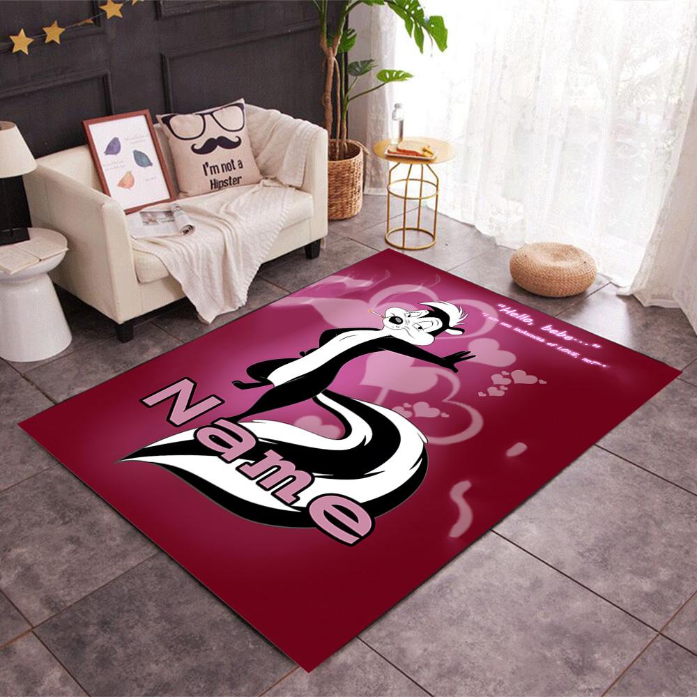 Looney Roadrunner Coyote Adventure Customized Name Carpet Design for Dining Room Entryway Dormitory Game Room Antislip Carpet Decorate Offices