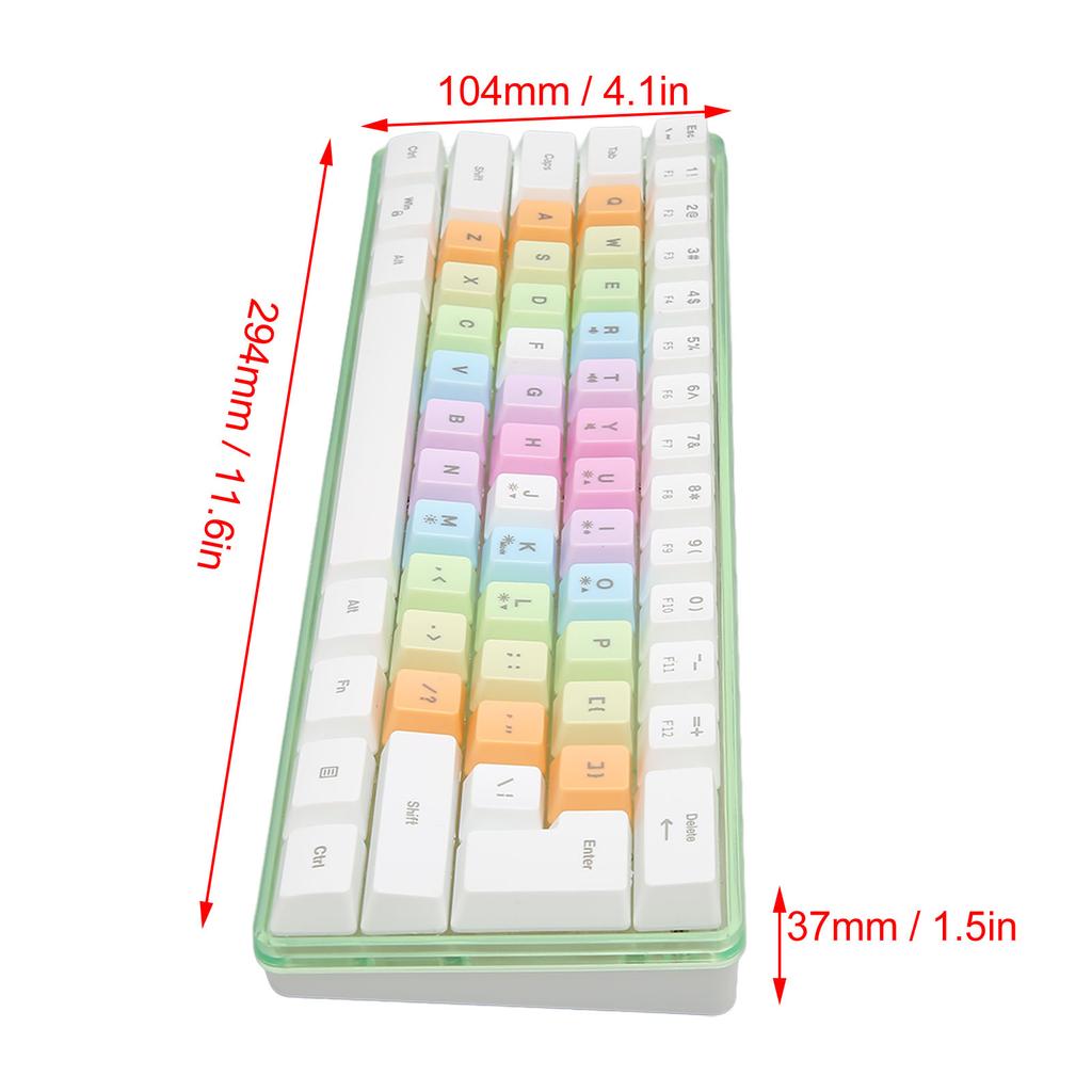 61 Keys Mechanical Keyboard RGB Backlight Colorful Keycaps Wired Mechanical Keyboard for Gaming Work