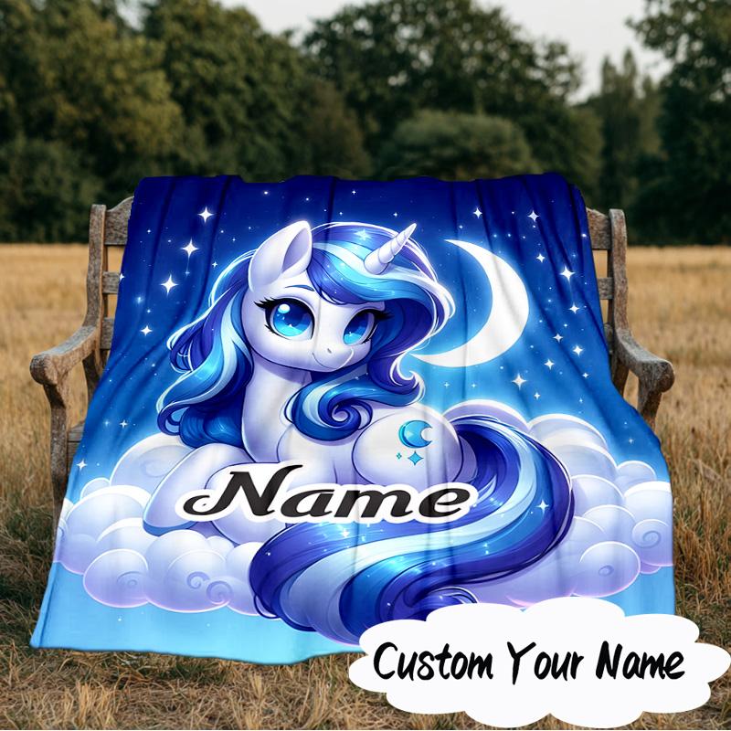 Custom Name Mythic Unicorn Dreams Blanket  Ideal Bedding Blanket Perfect for Travel, Camping, Living Rooms, Offices, Sofas, Fan Christmas gift