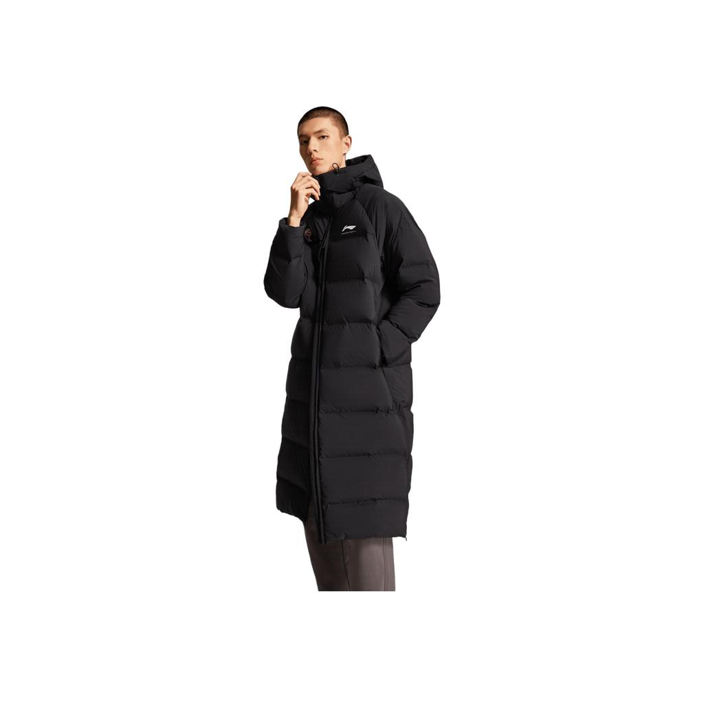 Li Ning Professional Basketball Series Comfortable Letter Minimalist Loose Long Down Jacket Men Outerwear AYMV801-1