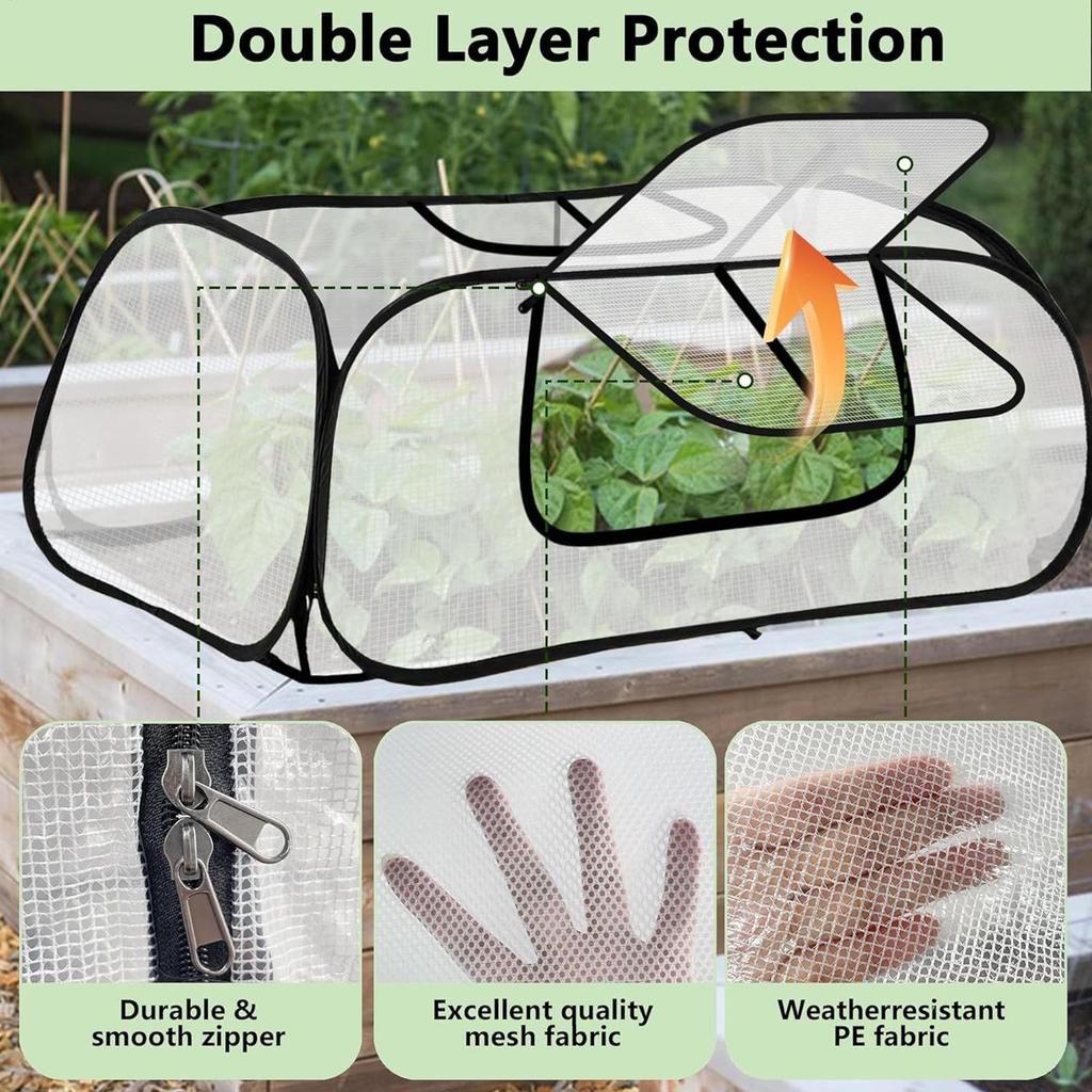Garden Covers For Raised Beds With Zipper Breathable Mesh Home Accessories Frost Plant Covers For Outdoor Winter Cold Weather