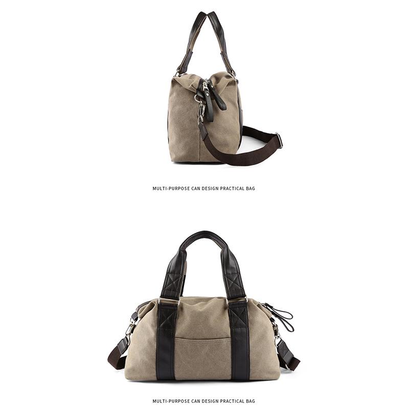 Men's Canvas Tote Travel Bag Large Capacity Luggage Shoulder Crossbody Bag Korean Sport Gym Fitness Duffels Short Trip Bags