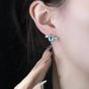 Cat Pupil Cold Wind Small Stud Earrings Niche Design Personalized French High-End Earrings Sweet And Cool Cat Eye Earrings Women