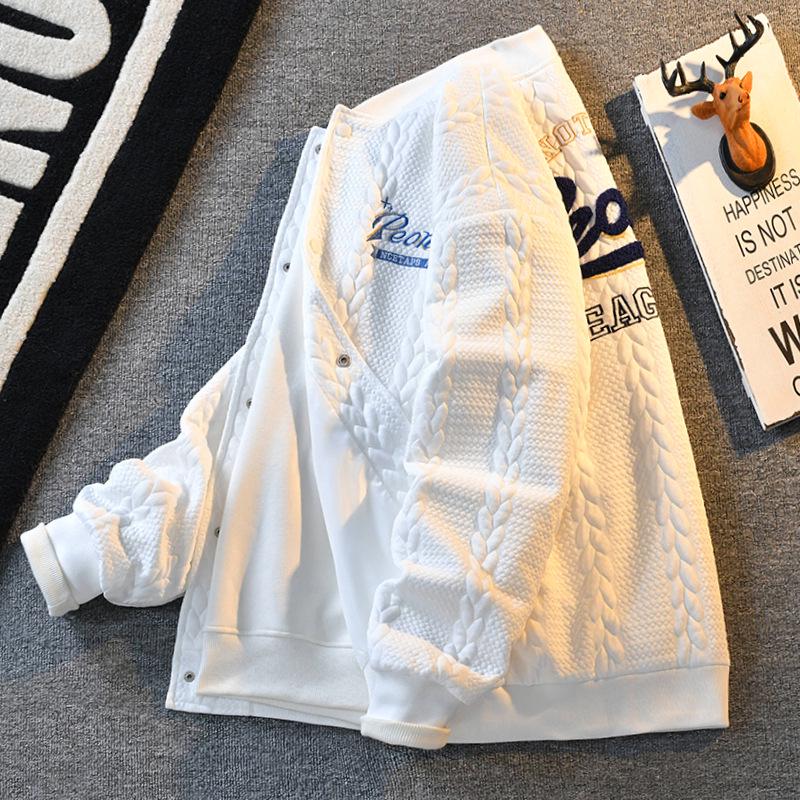 

Men s Trendy Retro Baseball Jacket - Loose Casual Pilot Style for Spring and Autumn M