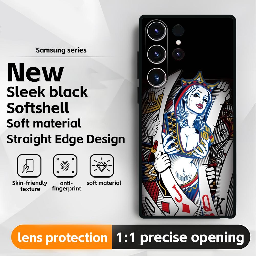 

poker Phone Case For Samsung Galaxy S26 S25 S24 S23 S22 S21 Plus Ultra Note20 Soft Black Galaxy S23