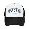 Gamer Never Sleep Trucker Hat Adjustable Breathable Mesh Baseball Cap for Unisex