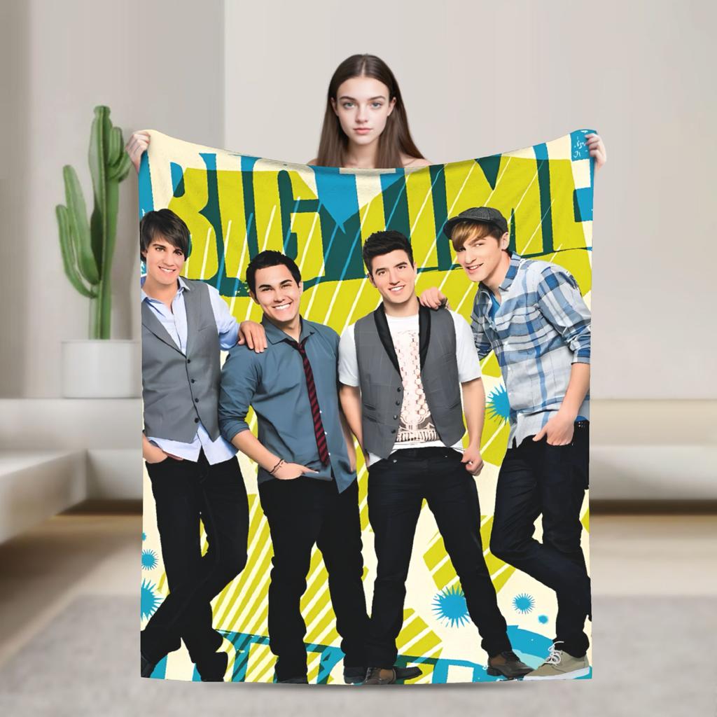 Big Time Rush Band Flannel Blanket Winter Super Soft Throw Blanket for Girls Boys Outdoor Funny Bedspread Sofa Bed Cover