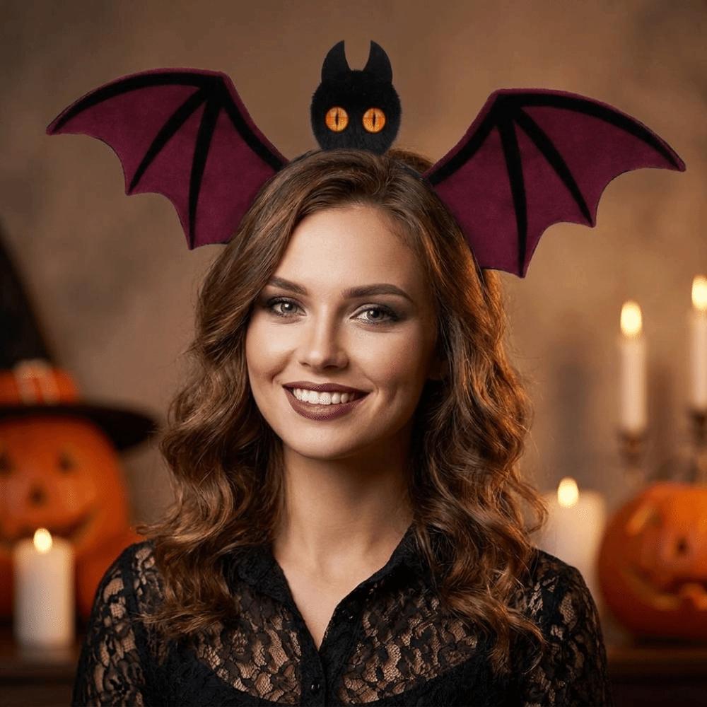 Soft Velvet Fabric Bat Wing Headband Delicate Bat Wing Decoration Halloween Headband Cosplay Event