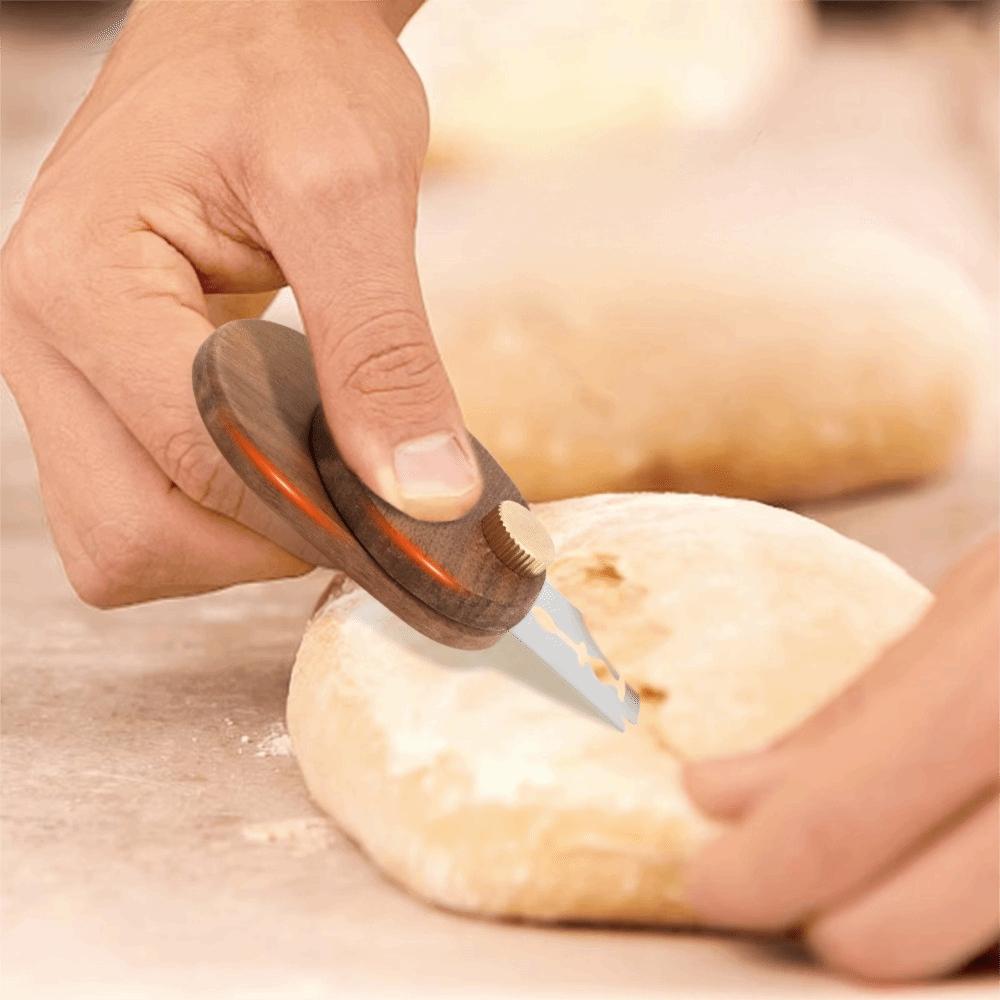 Abnehmbarer Teigschneider mit 5 austauschbaren Klingen Brotschneidemesser Sauerteig-Einschieber Geschenk