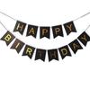 Birthday Party Decoration Bronzing Dovetail Flag Happy Birthday Birthday Flag Banner Bunting Custom
