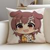 Energetic IInugami KoroneS Cushion Cover Breathable and Skinfriendly Linen Pillowcase Square Removable and Washable Cushion