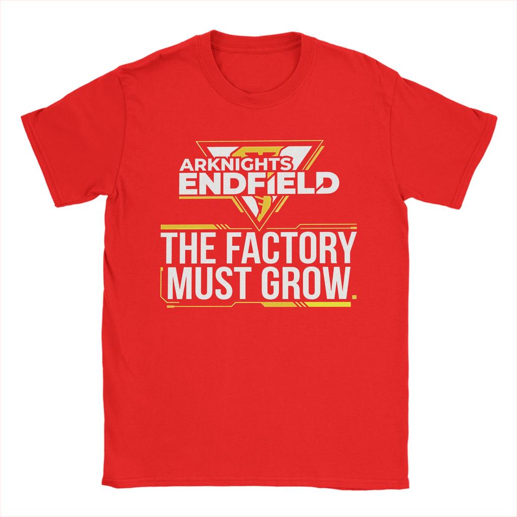 Funny Arknights Endfield Factory Must Grow Meme Automation Factory Expansion Grind TShirts Unisex 100 Cotton T Shirt Clothing