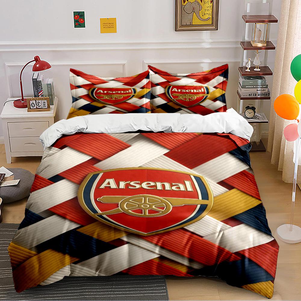 Set Biancheria da Letto Logo Arsenal Copripiumino Copripiumino Federe Decorazioni per la Casa (1 * Copripiumino 2 * Federe, senza piumino)