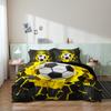 3Pcs Set Cool Sports Soccer Theme Exercise Print Duvet Cover,For Home Or Dorm Bedrooms Hotels Use